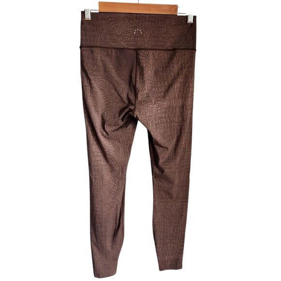 Varley Pants Brown Tan Medium Women's Luna Leggings Animal Alligator Print - Picture 5 of 8